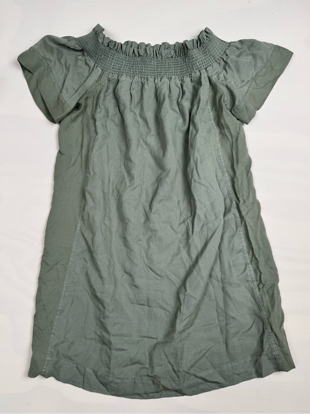 Vineyard Vines Madison Smocked Off Shoulder Sage Green Women’s L